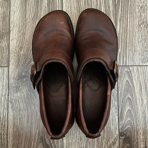 Brown Leather Clogs - Picture 3 of 5